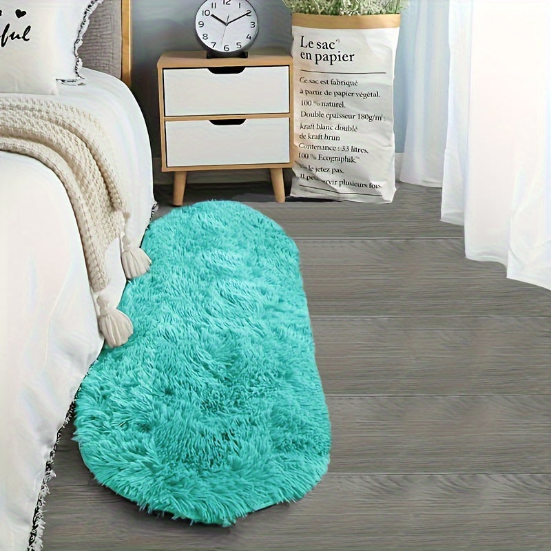 Oval Faux Fur Area Rug