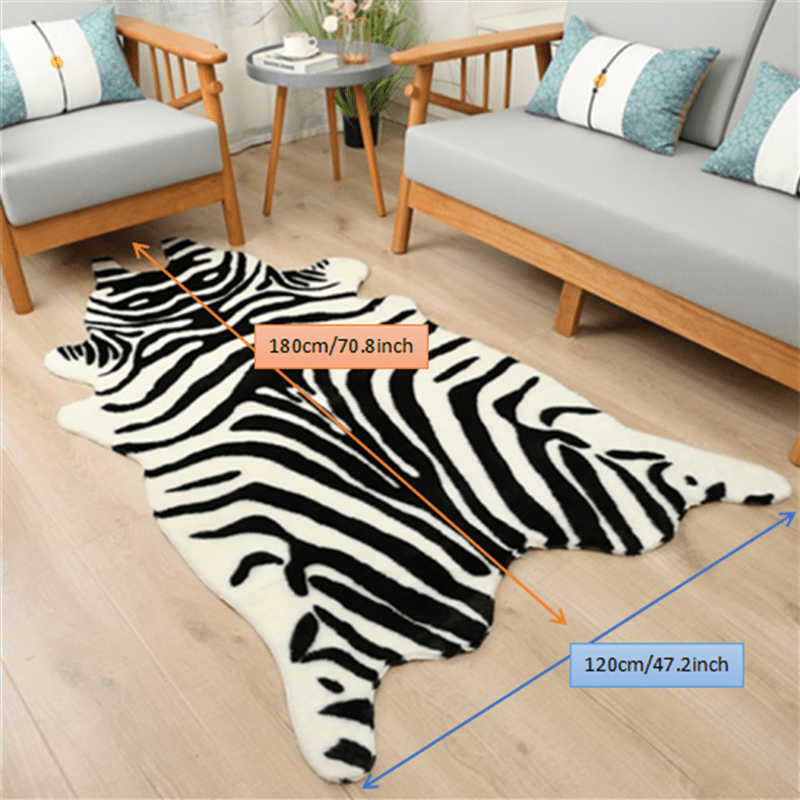 Washable Low-Pile Faux Cowhide Rug