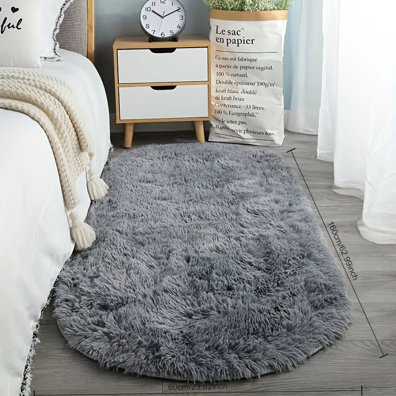 Oval Faux Fur Area Rug
