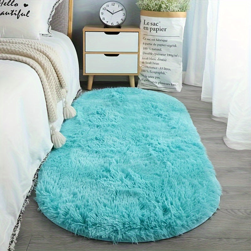 Oval Faux Fur Area Rug