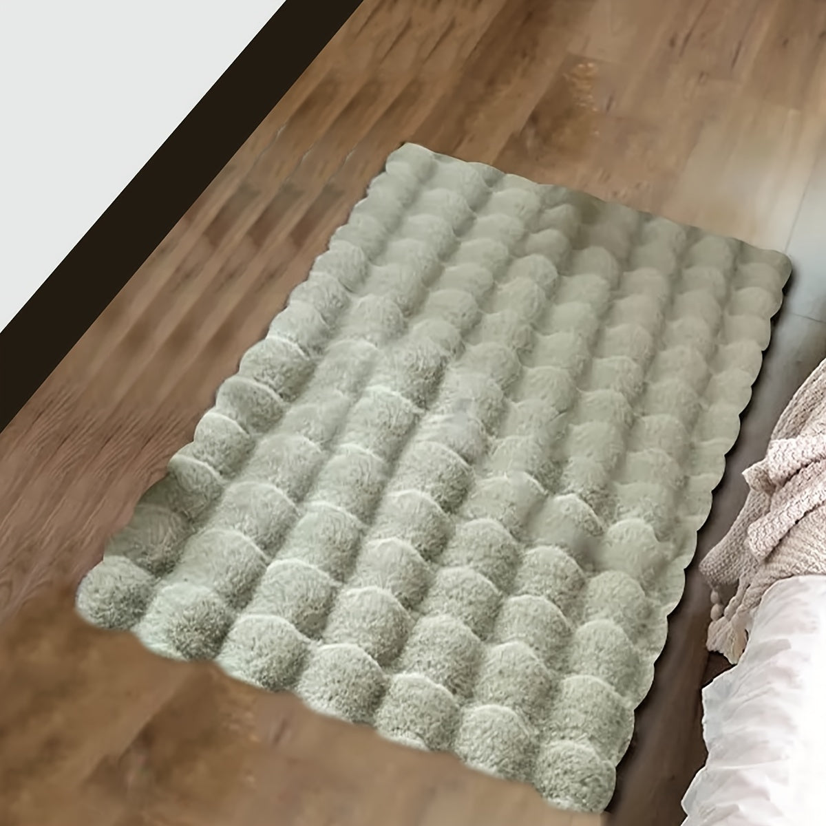 Luxurious Faux Rabbit Fur & Suede Area Rug