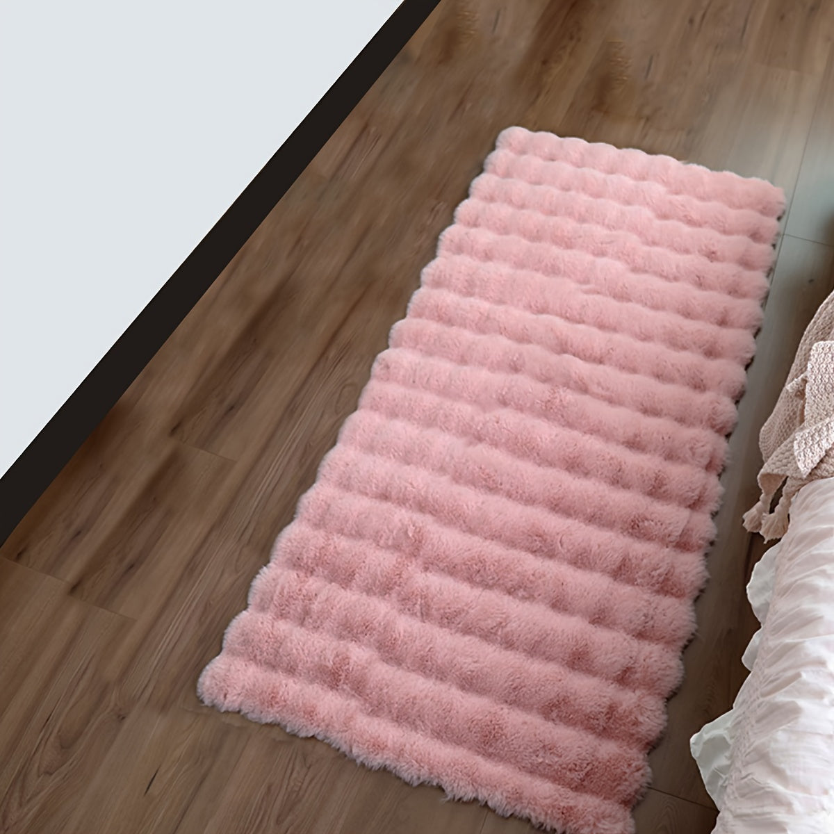 Luxurious Faux Rabbit Fur & Suede Area Rug