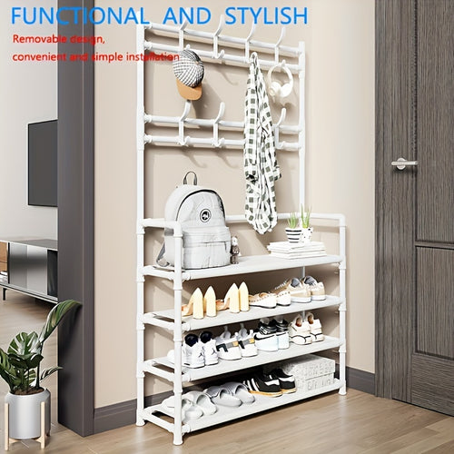Multipurpose Coat Hanger And Shoe Shelf