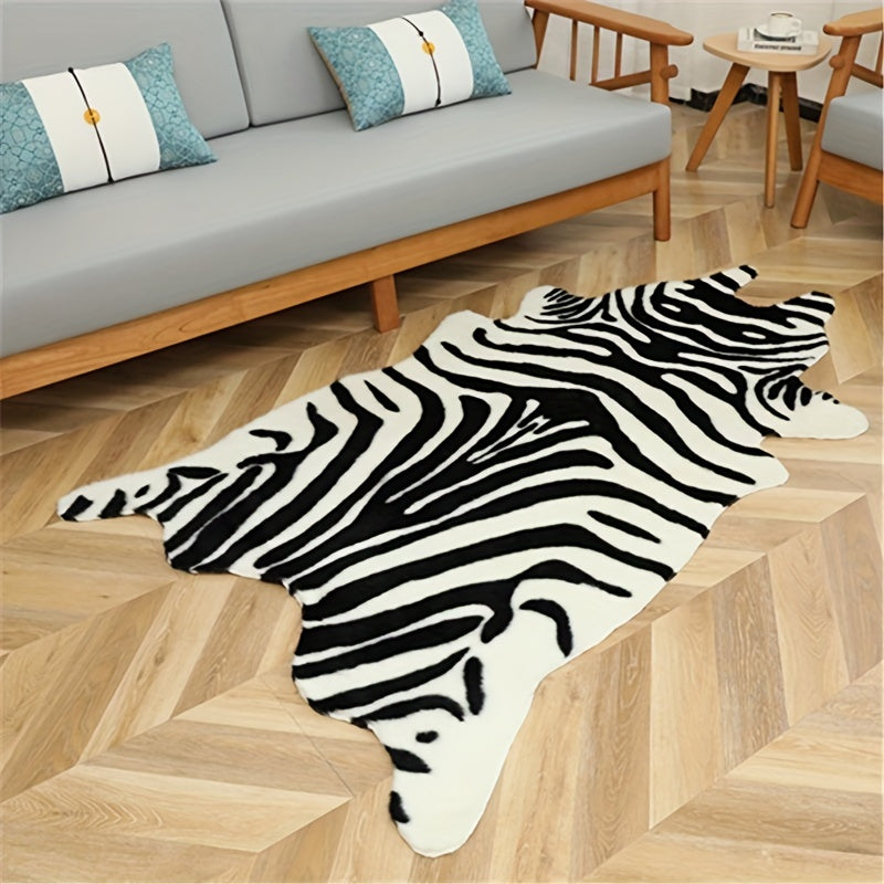 Washable Low-Pile Faux Cowhide Rug