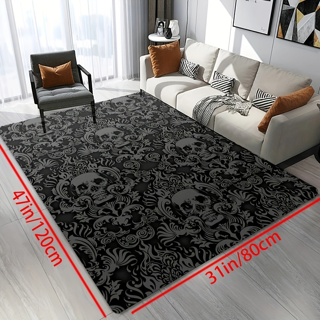 Vintage Gothic Skull Rug