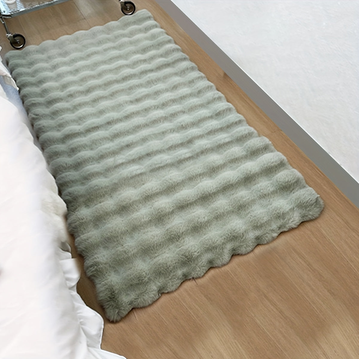 Luxurious Faux Rabbit Fur & Suede Area Rug
