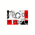 Luxury Modern Black, White & Red Circle Pattern Area Rug