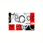 Luxury Modern Black, White & Red Circle Pattern Area Rug