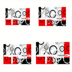 Luxury Modern Black, White & Red Circle Pattern Area Rug