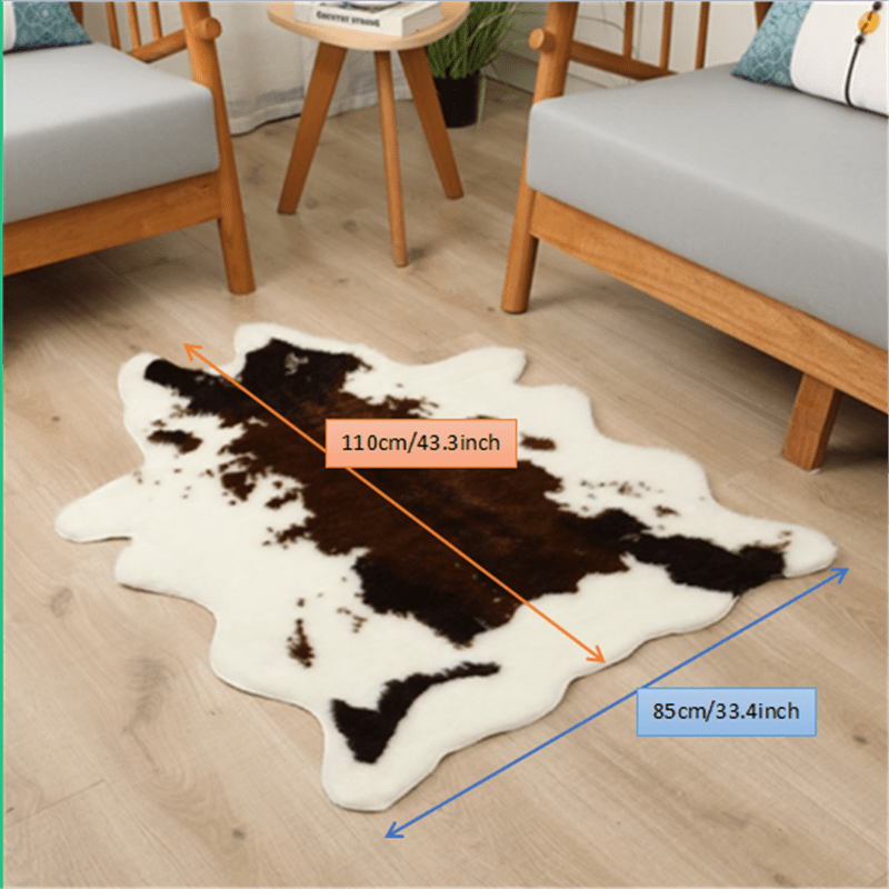 Washable Low-Pile Faux Cowhide Rug