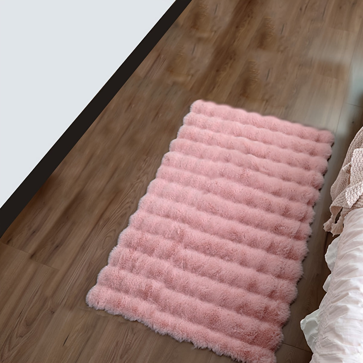 Luxurious Faux Rabbit Fur & Suede Area Rug
