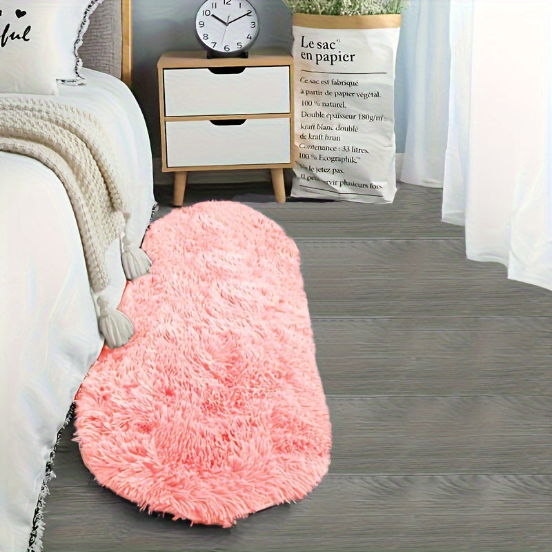 Oval Faux Fur Area Rug