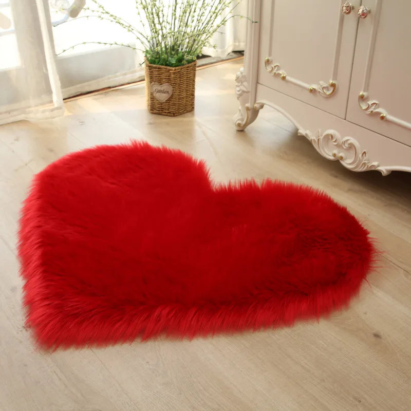 Plush Heart Shaped Carpet