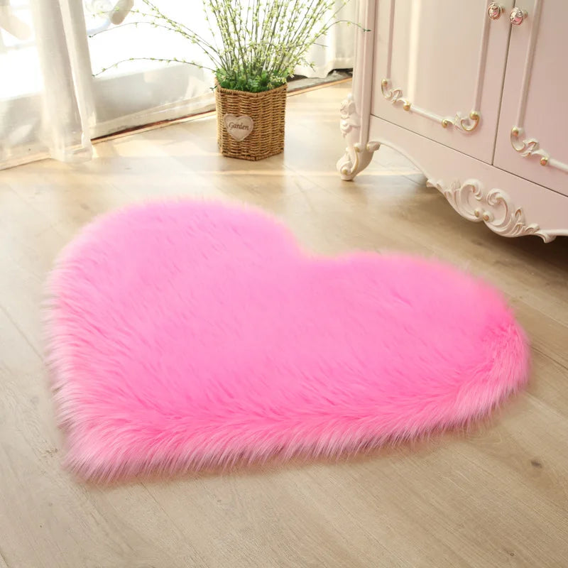 Plush Heart Shaped Carpet