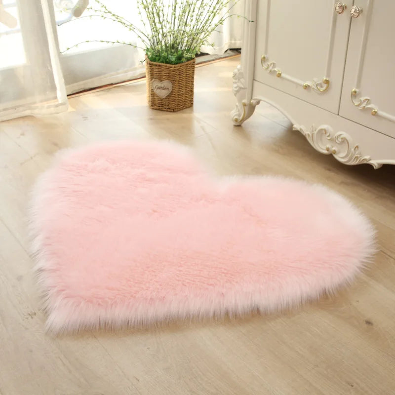 Plush Heart Shaped Carpet