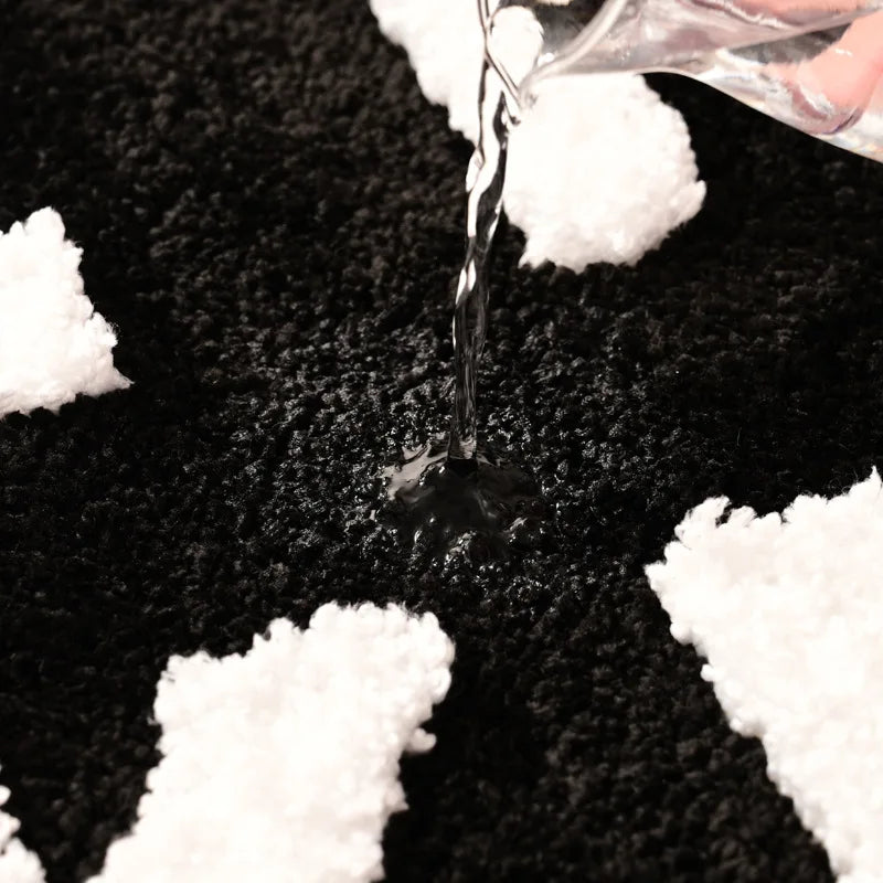 Get Naked Black and White Bathroom Rug