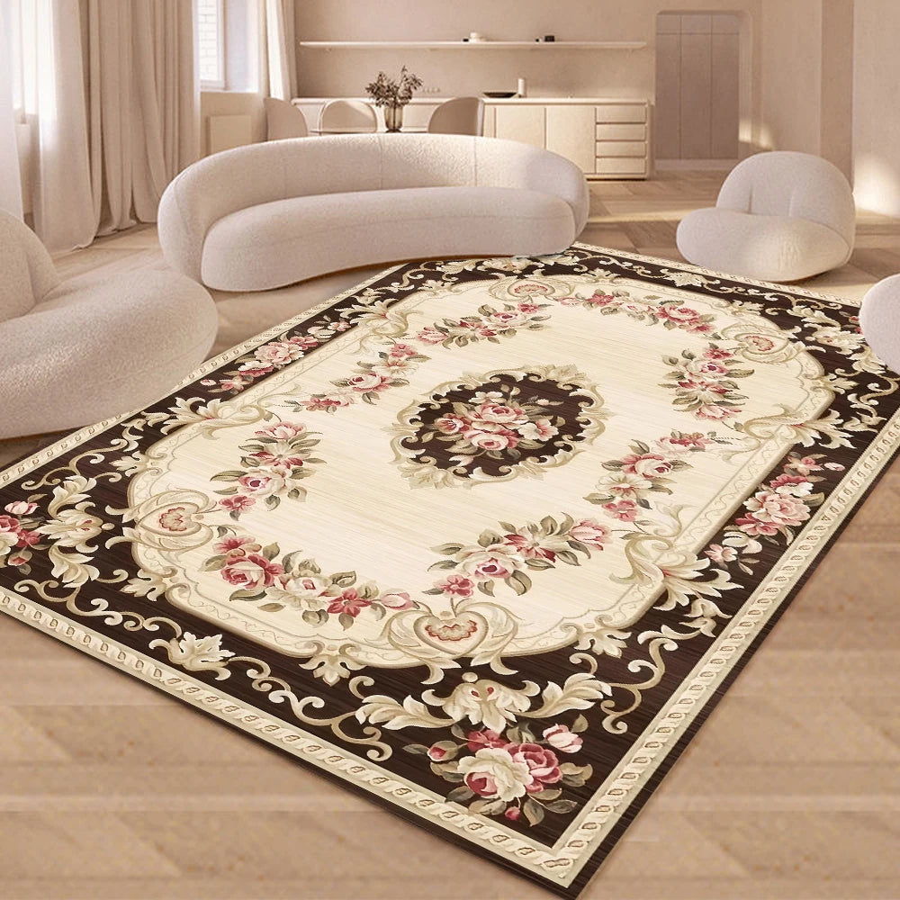 European Retro Floral Large Carpet