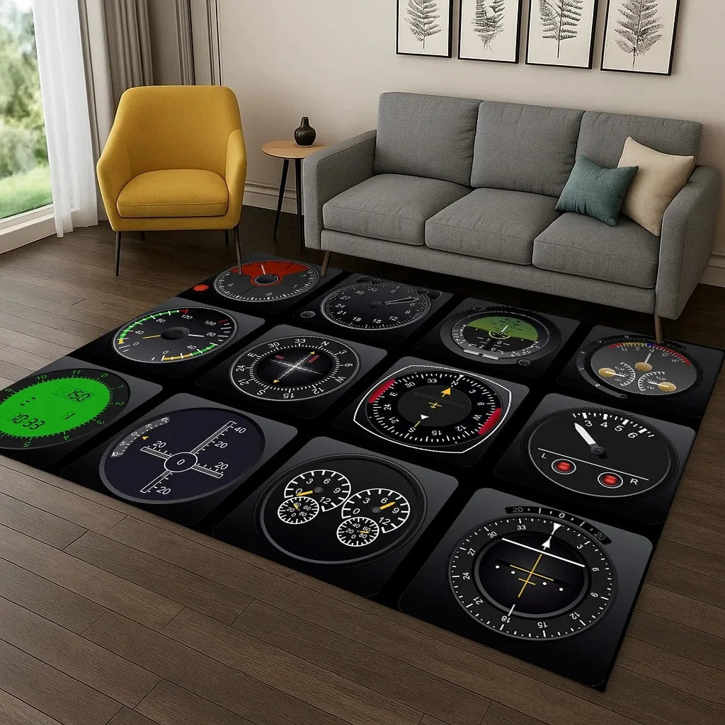 Racing Car Dashboard Screen Carpet Rug