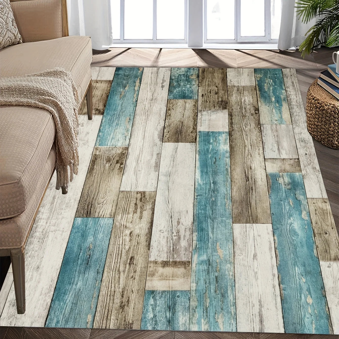 VIKAMA - Irregular Vintage Style Hand Drawn Pattern Rug