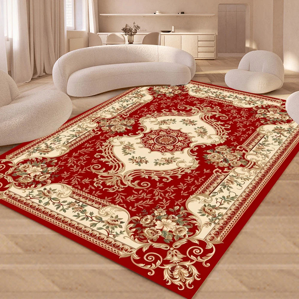 European Retro Floral Large Carpet