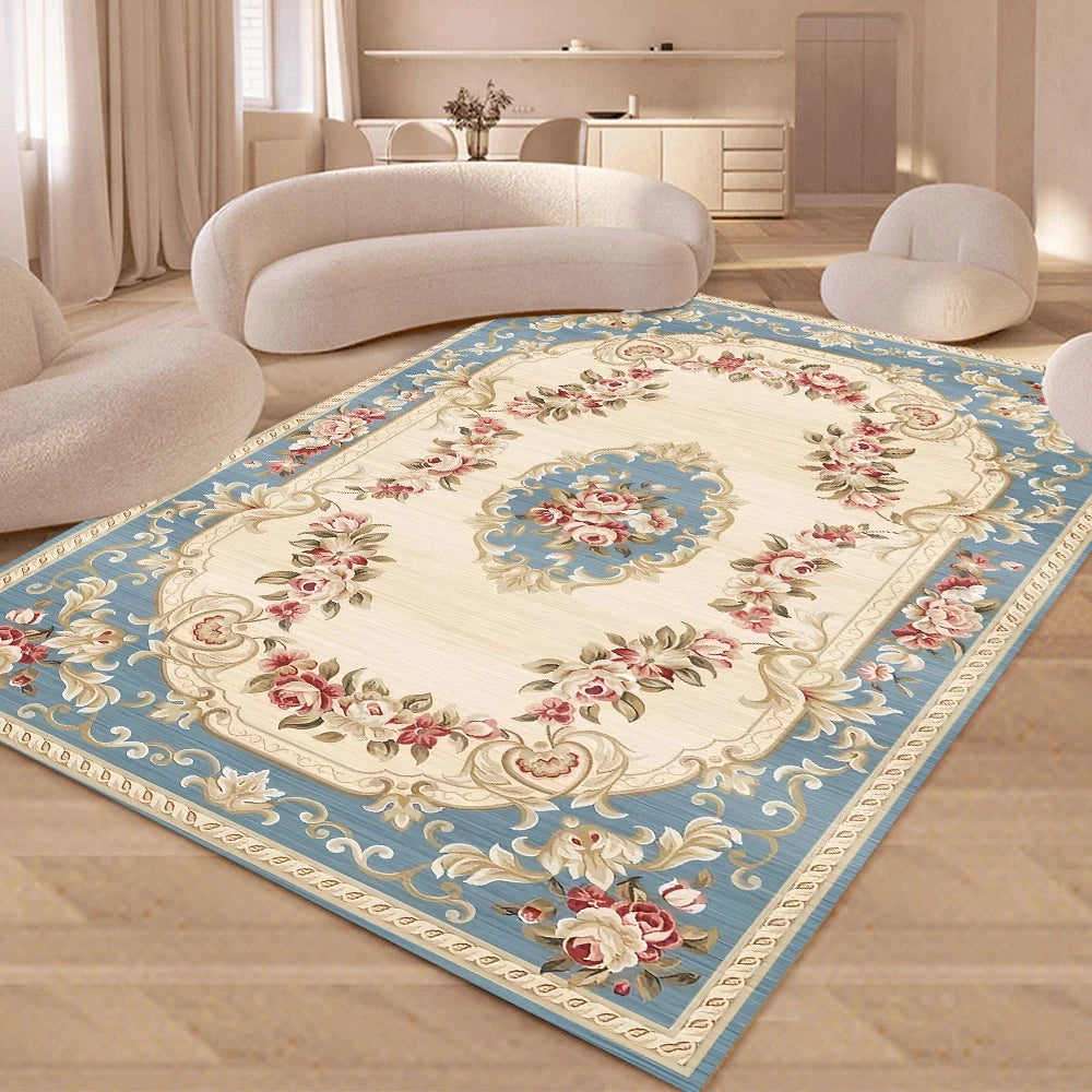 European Retro Floral Large Carpet