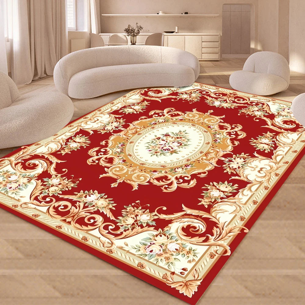 European Retro Floral Large Carpet