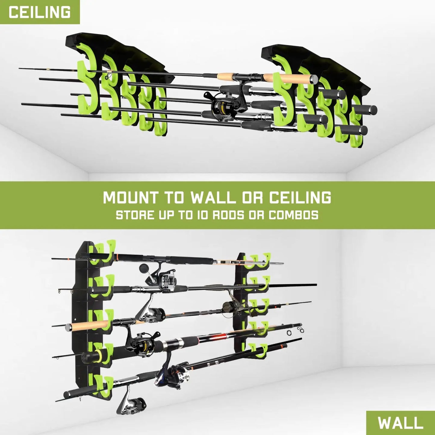 Garage Fishing Rod Organizer