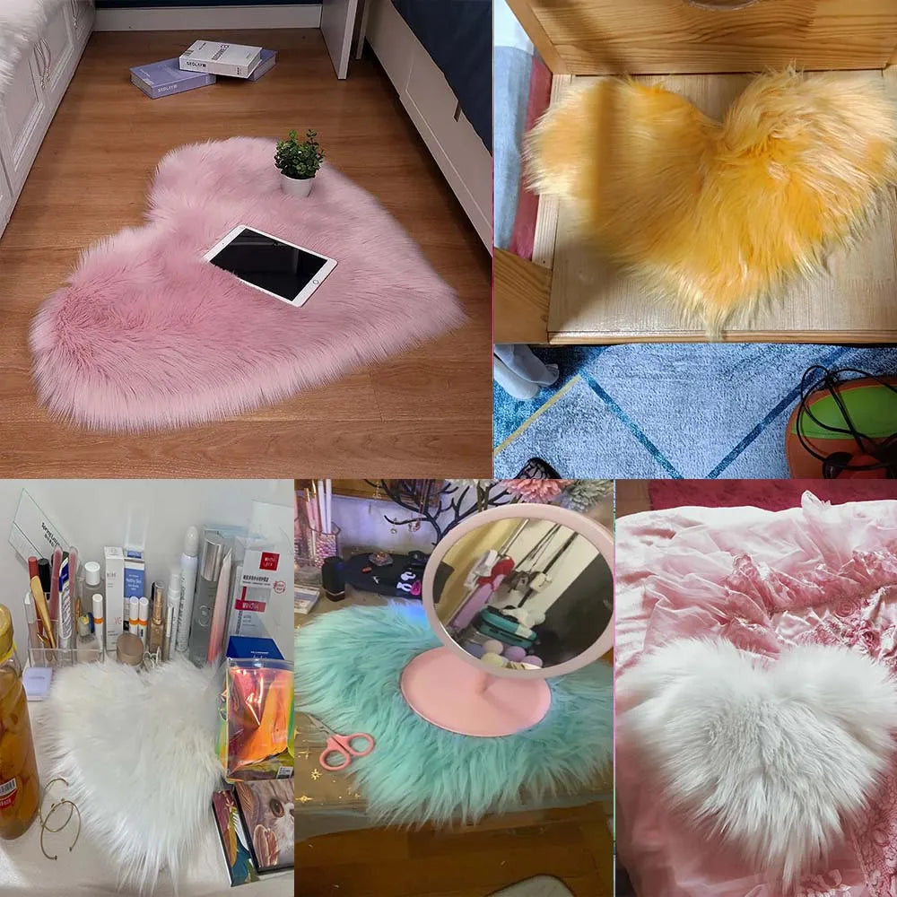 Plush Heart Shaped Carpet