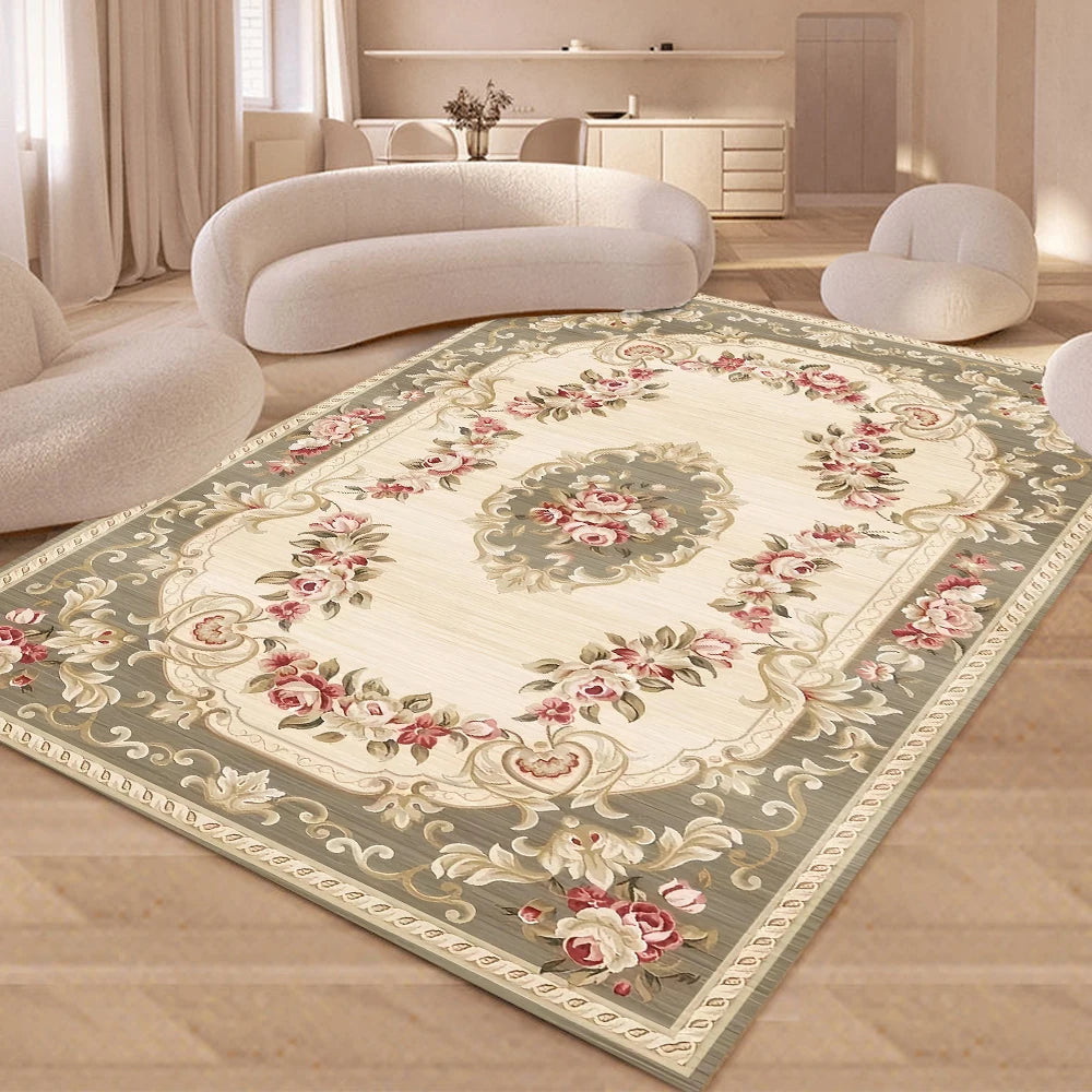European Retro Floral Large Carpet