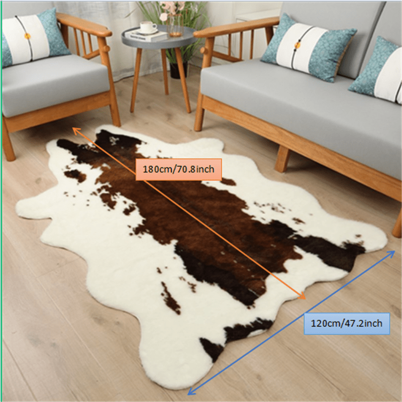 Washable Low-Pile Faux Cowhide Rug